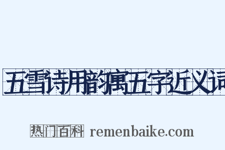 五雪诗用韵寓五字近义词是什么意思的图片